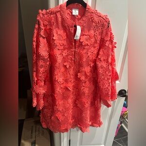 Floral Lace Coral Top